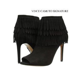Vince Camuto Signature Black Yulia Open Toe Boots/Booties 9 NEW IN BOX $298